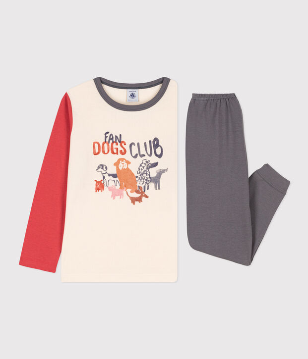 Pigiama bambino unisex in cotone grigio/multicolore