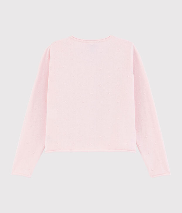Cardigan tricot in cotone bambina rosa