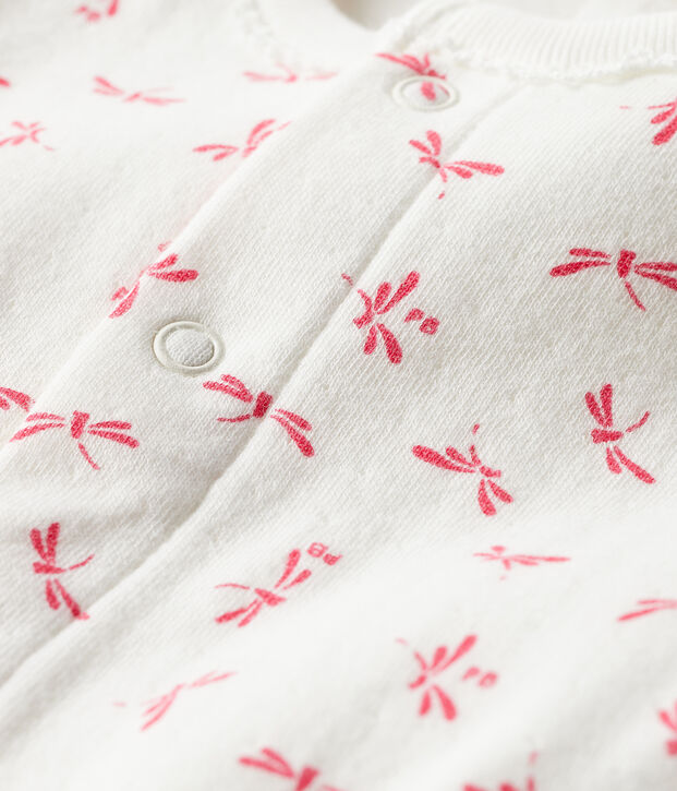 Bodyjama beb&egrave; femmina in tubique bianco/rosa