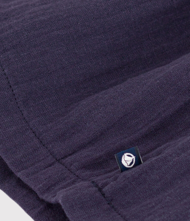 Abito a maniche corte in jersey spesso e garza di cotone bambina bianco MARSHMALLOW/blu SMOKING