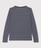 T-shirt LE DROIT scollo a V in cotone Donna blu SMOKING/bianco MARSHMALLOW