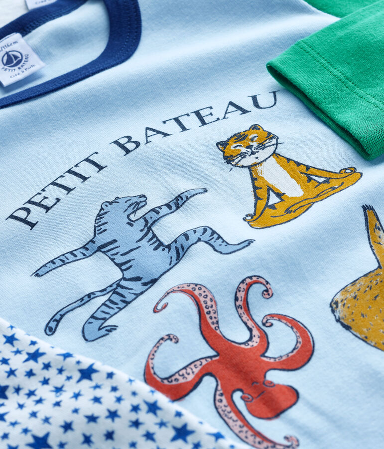 Set di due pigiami bambino in costina e tubique multicolore