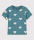 T-shirt bebè a maniche corte in cotone biologico con fantasia a cuori