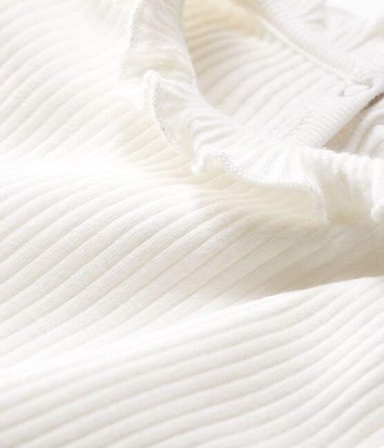 Blusa a manica lunga bebè femmina a tinta unita bianco MARSHMALLOW CN