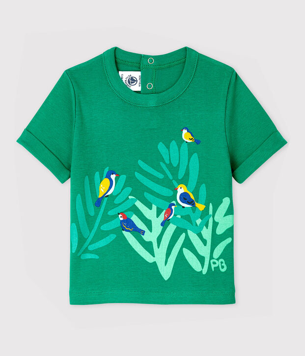 T-shirt maniche corte in cotone beb&egrave; maschio verde