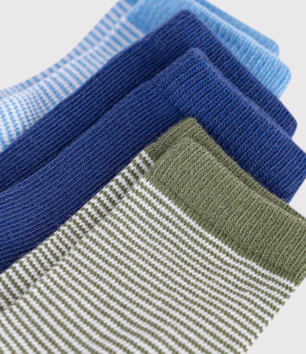 3 paia di calzini in cotone millerighe neonato multicolore