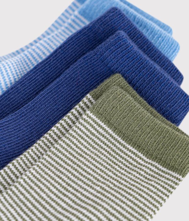 3 paia di calzini in cotone millerighe neonato multicolore