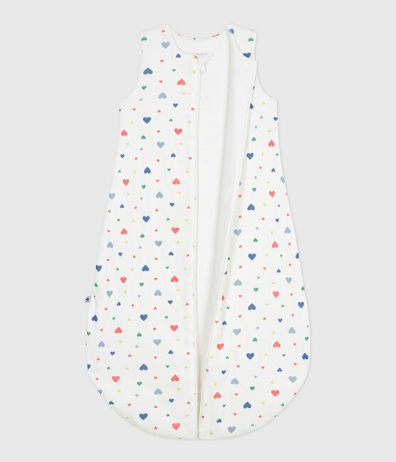 Sacco nanna neonato in cotone con cuore stampato TOG 2 bianco MARSHMALLOW/bianco MULTICO