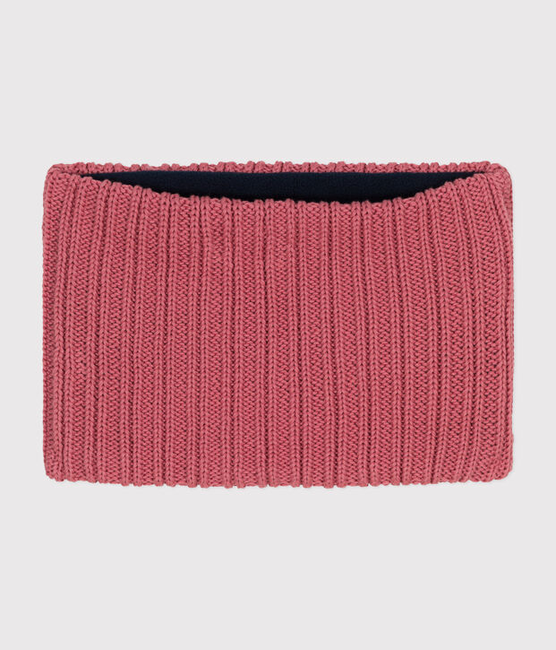 Snood in maglia foderata in pile bambino rosa