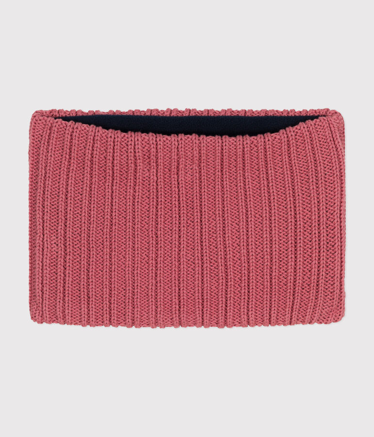 Snood in maglia foderata in pile bambino rosa