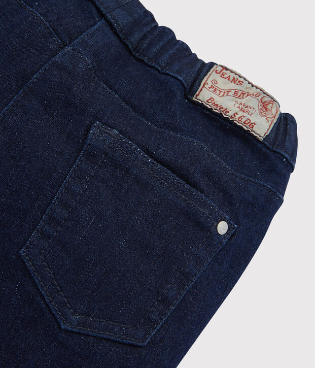 Pantaloni slim in denim bambina blu