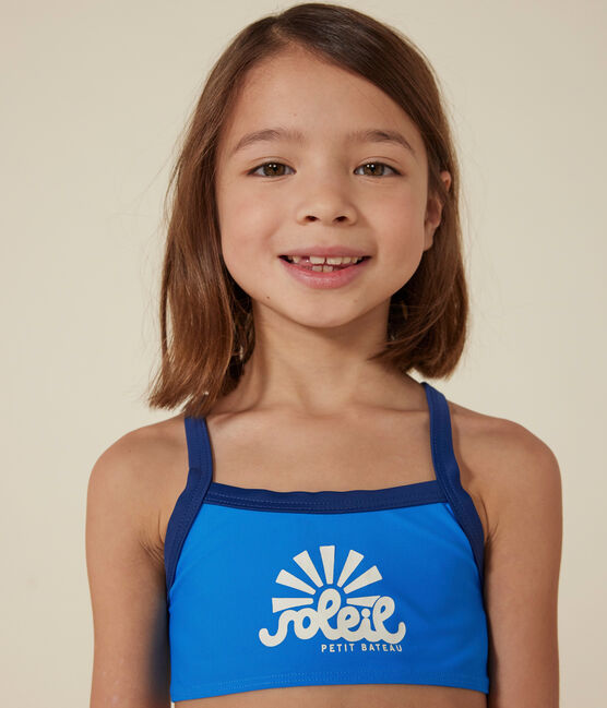 Costume a 2 pezzi bambina blu SURF