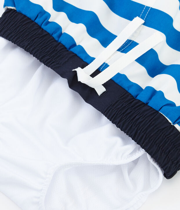 Short da spiaggia bambino blu/bianco