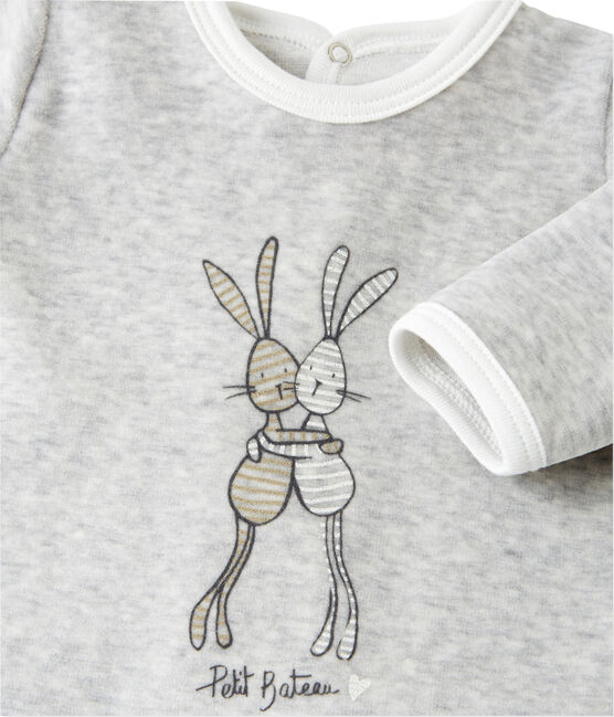 Tutina per bebé unisex in ciniglia grigio BELUGA CHINE