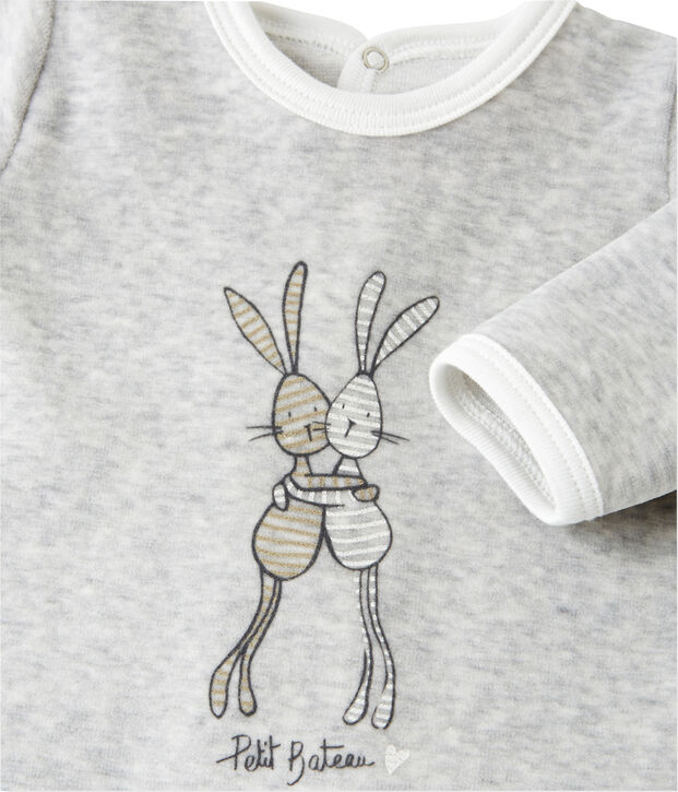Tutina per beb&eacute; unisex in ciniglia grigio
