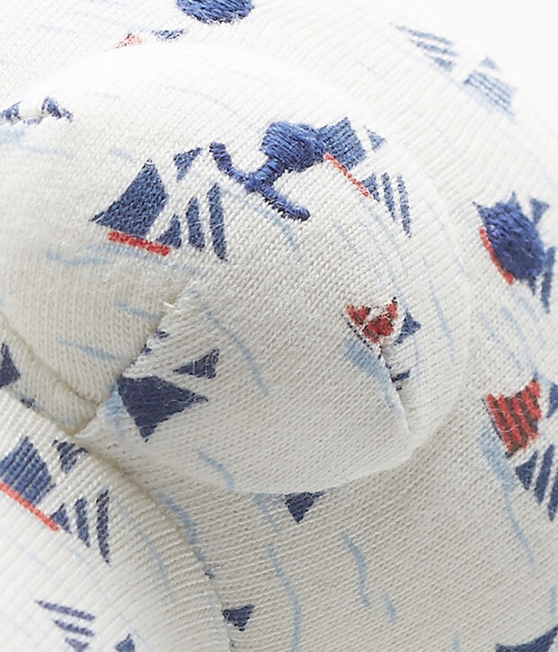 Doudou orsetto per beb&egrave; maschio stampato bianco/multicolore