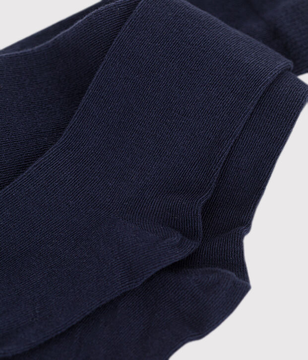 Collant in cotone tinta unita bambina blu