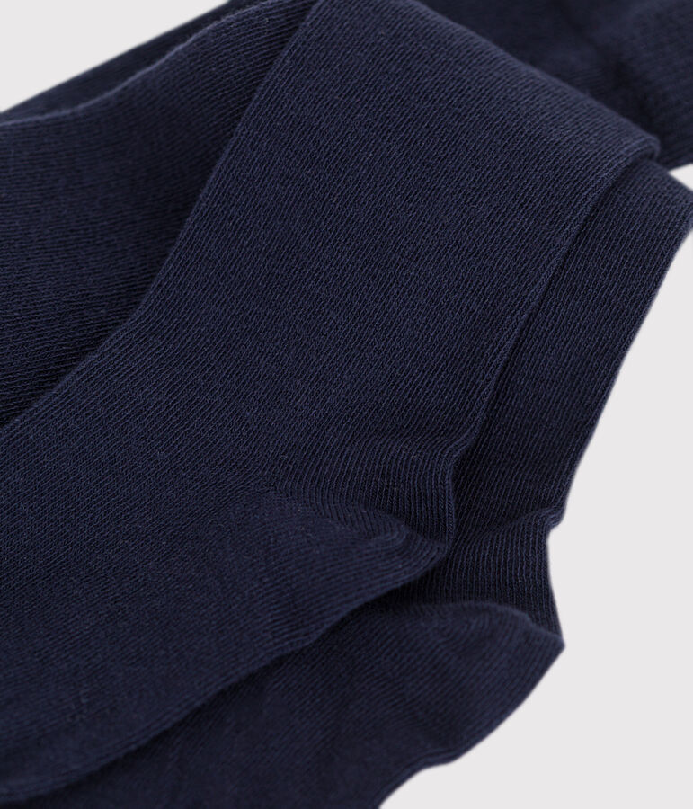 Collant in cotone tinta unita bambina blu