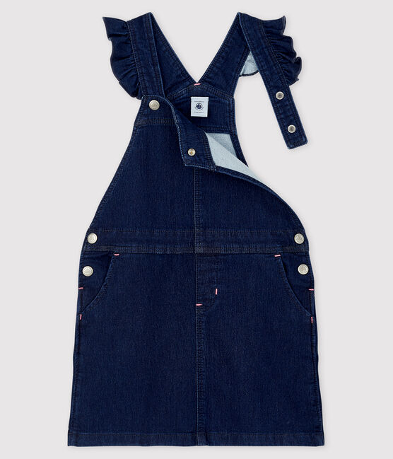 Abito salopette in denim bambina blu DENIM BLEU FONCE