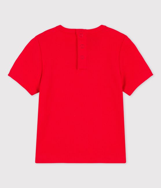 T-shirt bebè a maniche corte in cotone biologico con motivo rosso PEPS