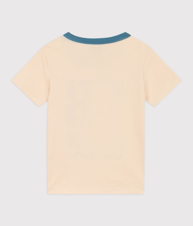 T-shirt  maniche corte in cotone bambino ecru/multicolore
