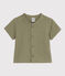 Camicia a manica corta bebè in garza di cotone verde MARECAGE