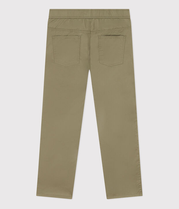 Pantaloni regular in serge di cotone bambino verde