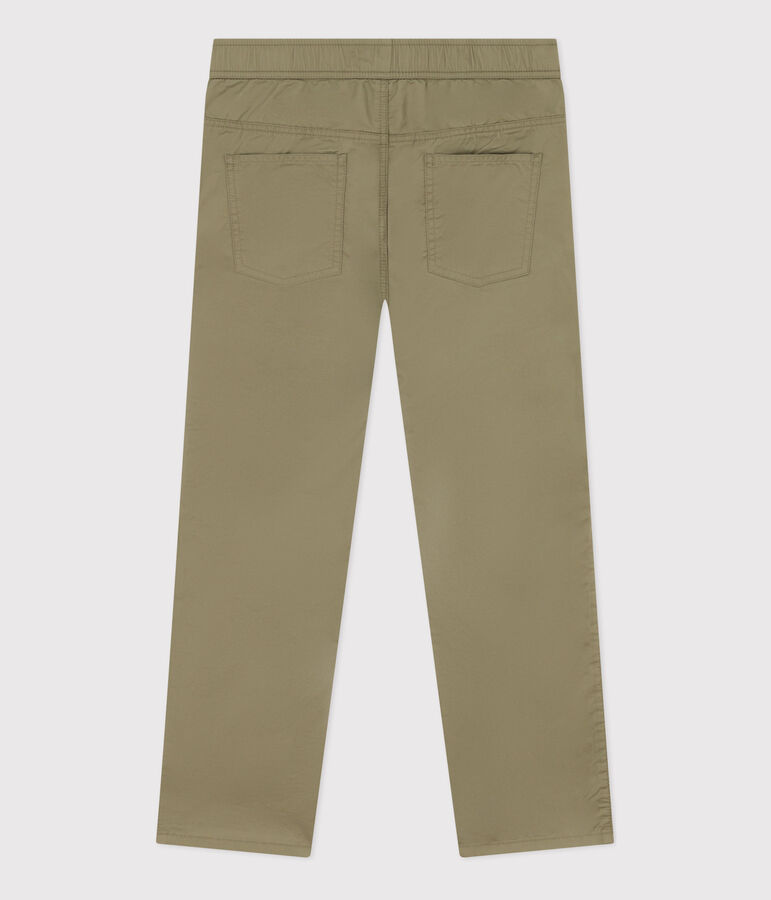 Pantaloni regular in serge di cotone bambino verde