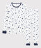 Pigiama a stelle bambina/bambino in cotone bianco MARSHMALLOW/blu MEDIEVAL