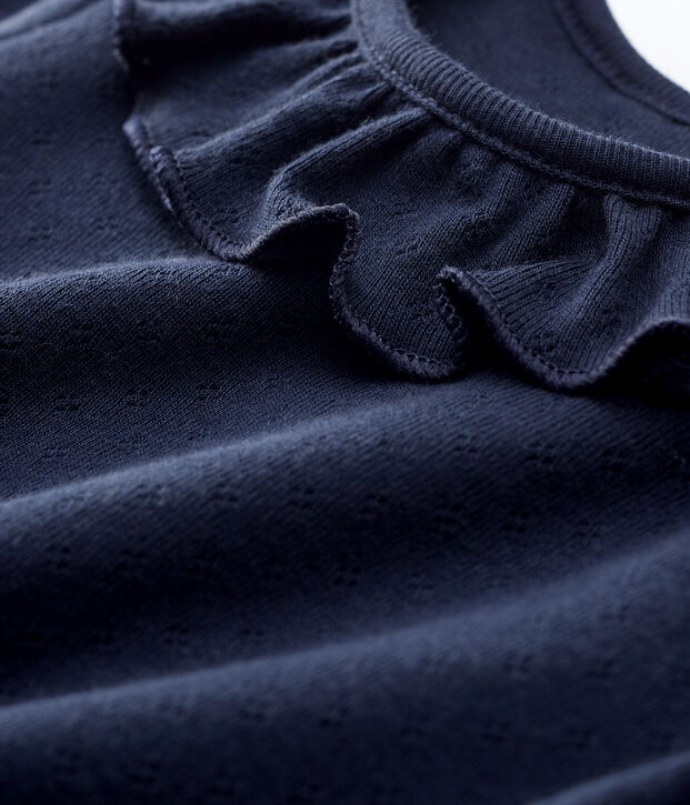 Blusa traforata manica corta in cotone beb&egrave; femmina SMOKING