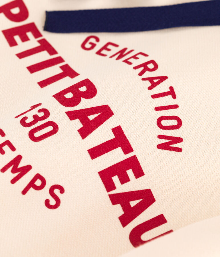 Felpa con cappuccio in tessuto felpato donna ecru