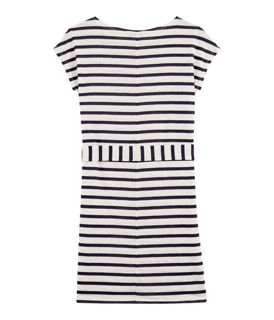 Abito in Lino Donna bianco MARSHMALLOW/blu MEDIEVAL