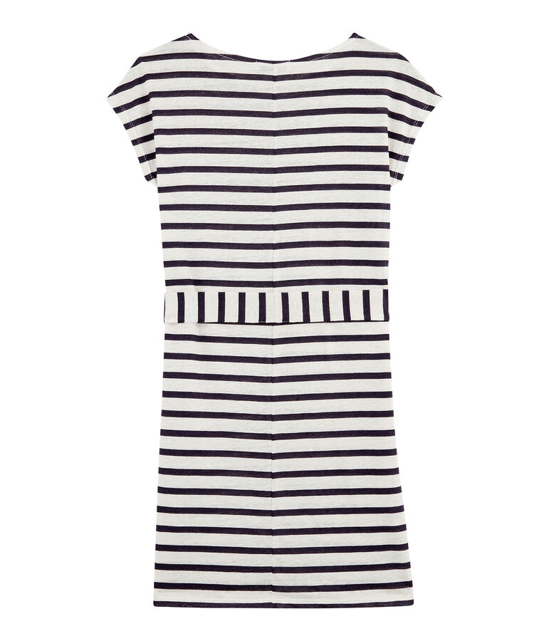 Abito in Lino Donna bianco/blu