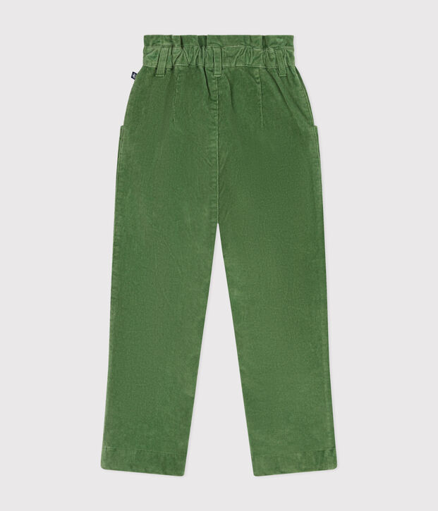 Pantaloni in velluto bambina verde