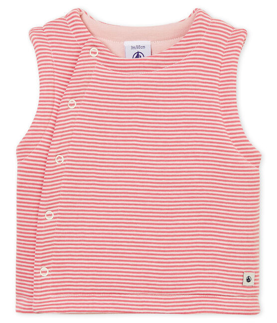 Gilet in costina da neonato rosa CHEEK/bianco MARSHMALLOW