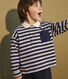 Polo bambino a maniche lunghe a righe in cotone