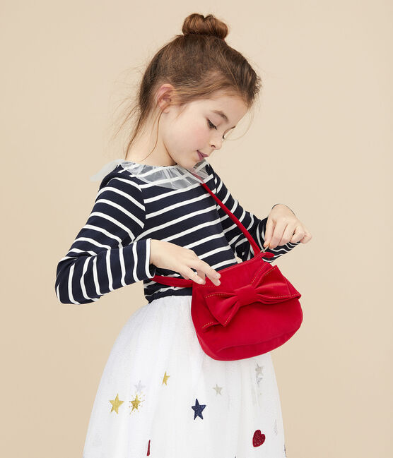 Borsa in velluto bambina rosso TERKUIT