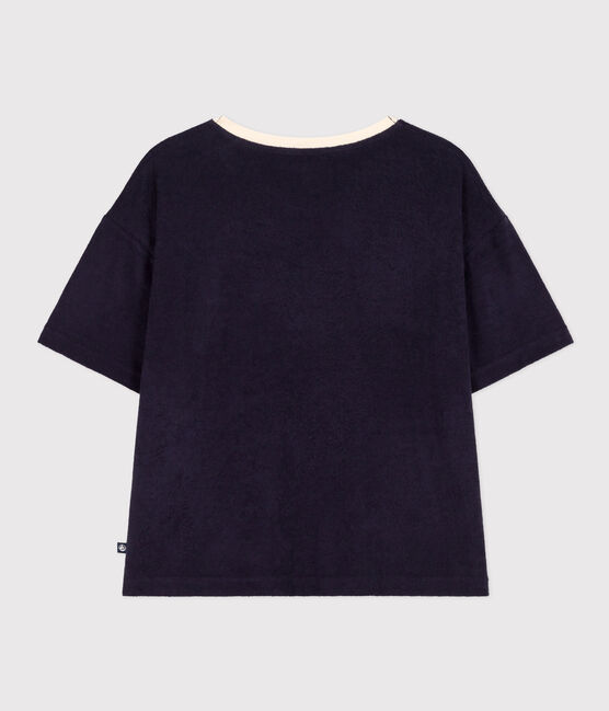 T-shirt LE BOXY in spugna di cotone donna blu SMOKING