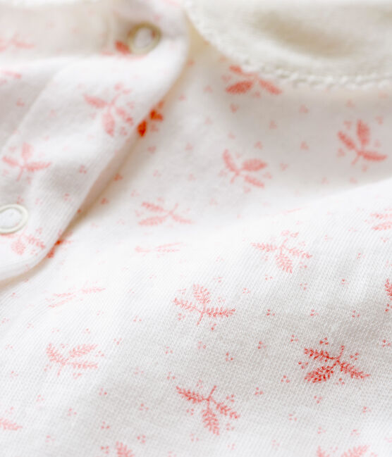 Tutina pigiama bambina in tubique bianco MARSHMALLOW/rosa GRETEL