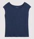 T-shirt in lino tinta unita Donna