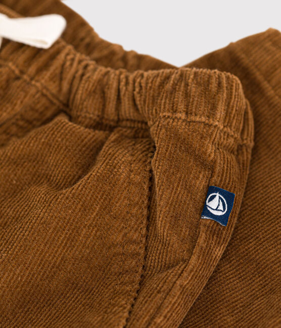 Pantaloni in velluto neonato marrone CUIVRE