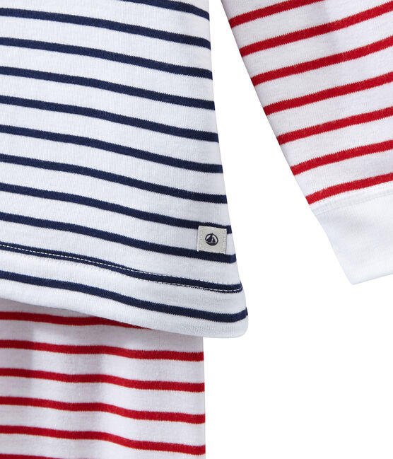 Pigiama bambino rigato bianco ECUME/bianco MULTICO