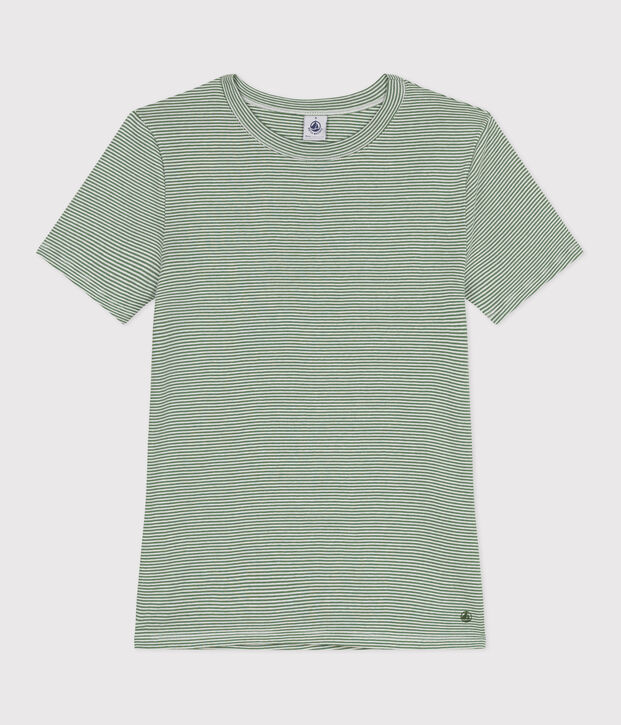 T-shirt L'Iconique in cotone a righe donna verde/bianco