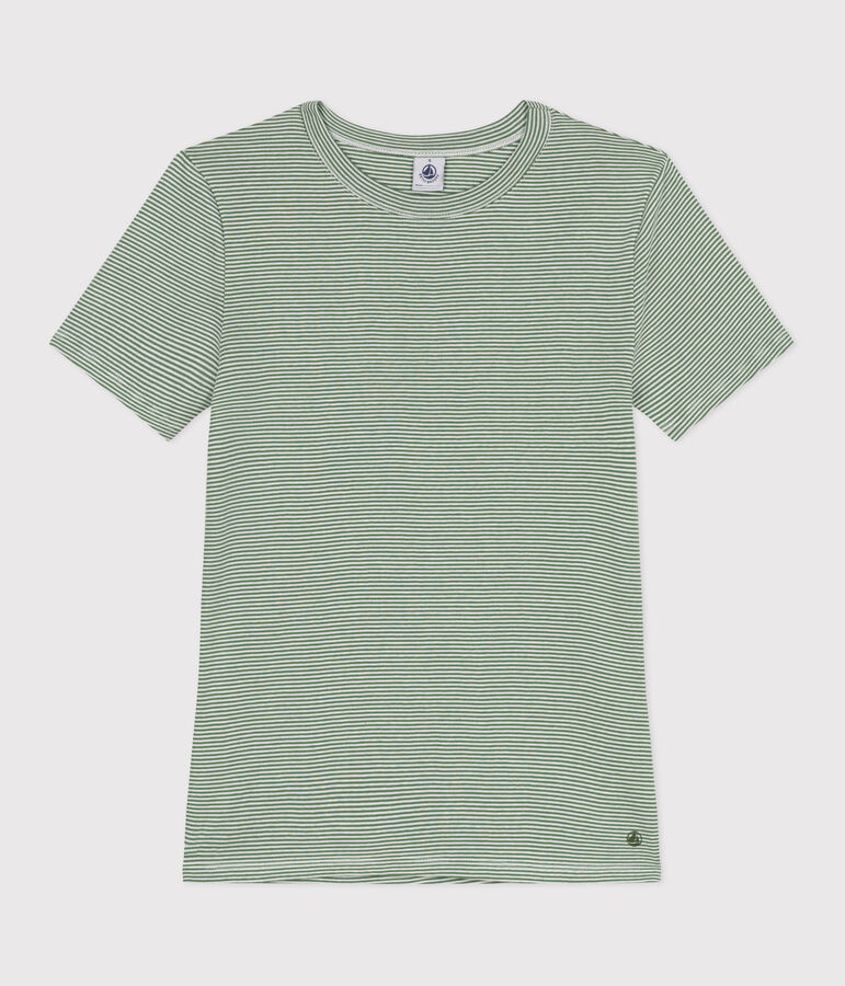 T-shirt L'Iconique in cotone a righe donna verde/bianco
