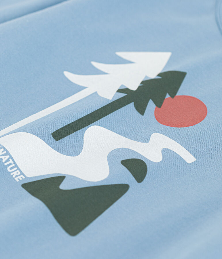 T-shirt a maniche lunghe in cotone bambino unisex blu