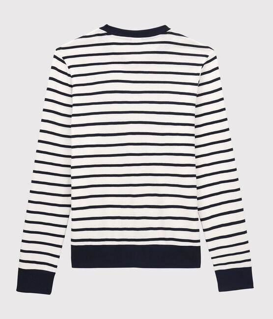 T-shirt marinière in cotone Donna bianco MARSHMALLOW/blu SMOKING