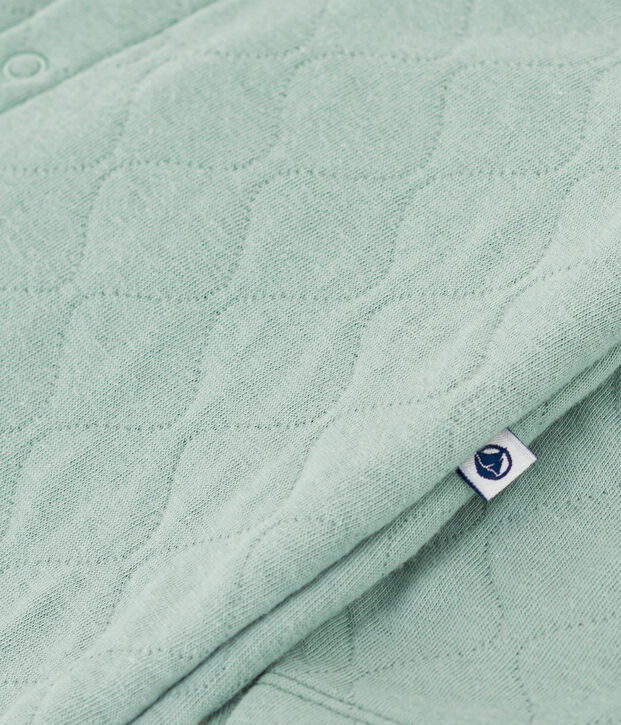 Tutina lunga in tubique trapuntato per beb&egrave; verde