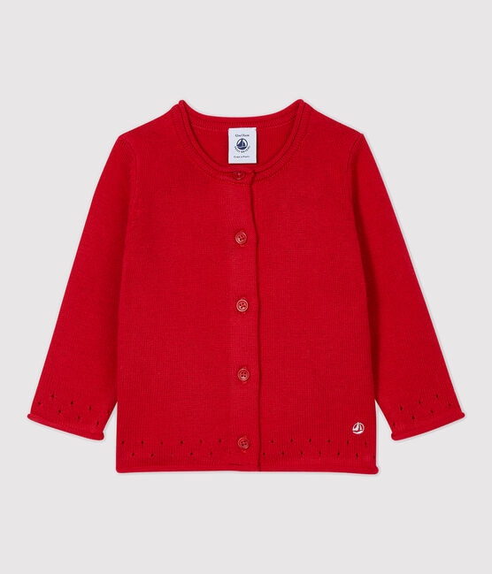 Cardigan in tricot bebè. rosso TERKUIT