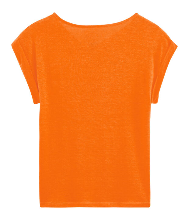 T-shirt in lino donna arancione