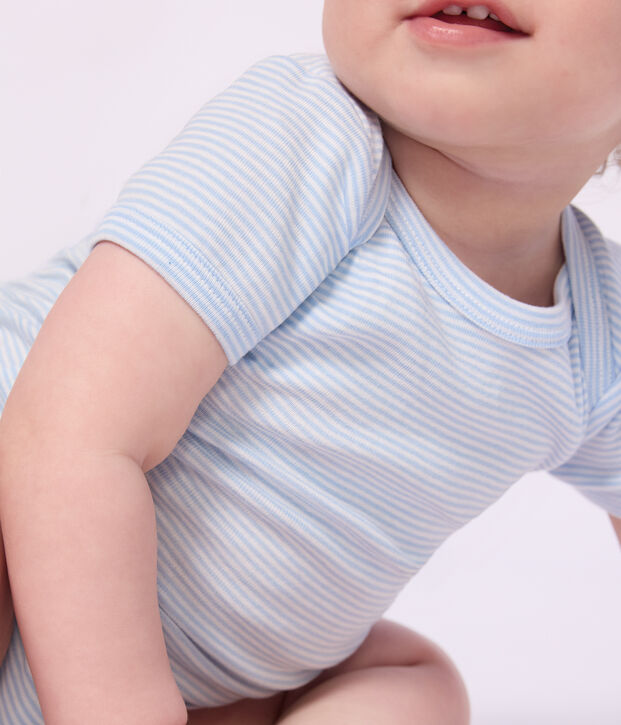 Set di body a maniche corte in cotone a righe neonato multicolore